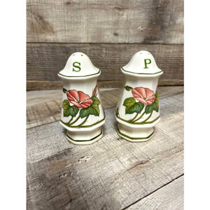 Vintage Villeroy & Boch Piccadilly Pink Morning Glories Salt and Pepper Shakers